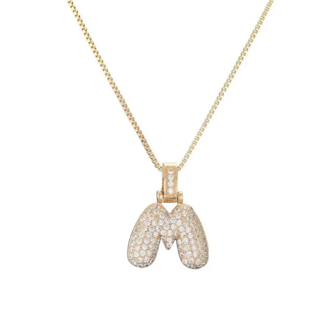 Bubble Letter Necklace – Gold | 18K Gold Plated Stainless Steel | Tarnish-Free
