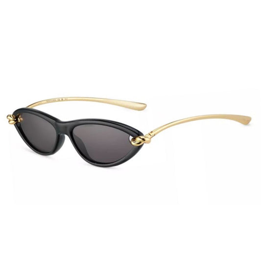 Bottega Veneta Knot Cat Eye Sunglasses - (Black/gold/grey)