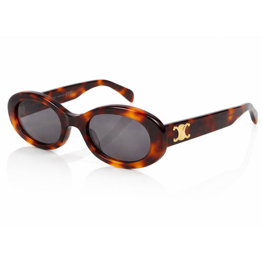 Celine Triomphe 01 Sunglasses in Acetate Oval Frame - Blonde Havana