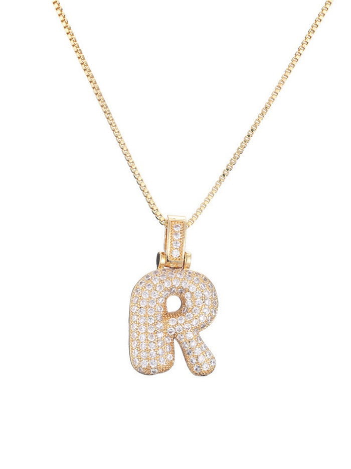 Bubble Letter Necklace – Gold | 18K Gold Plated Stainless Steel | Tarnish-Free