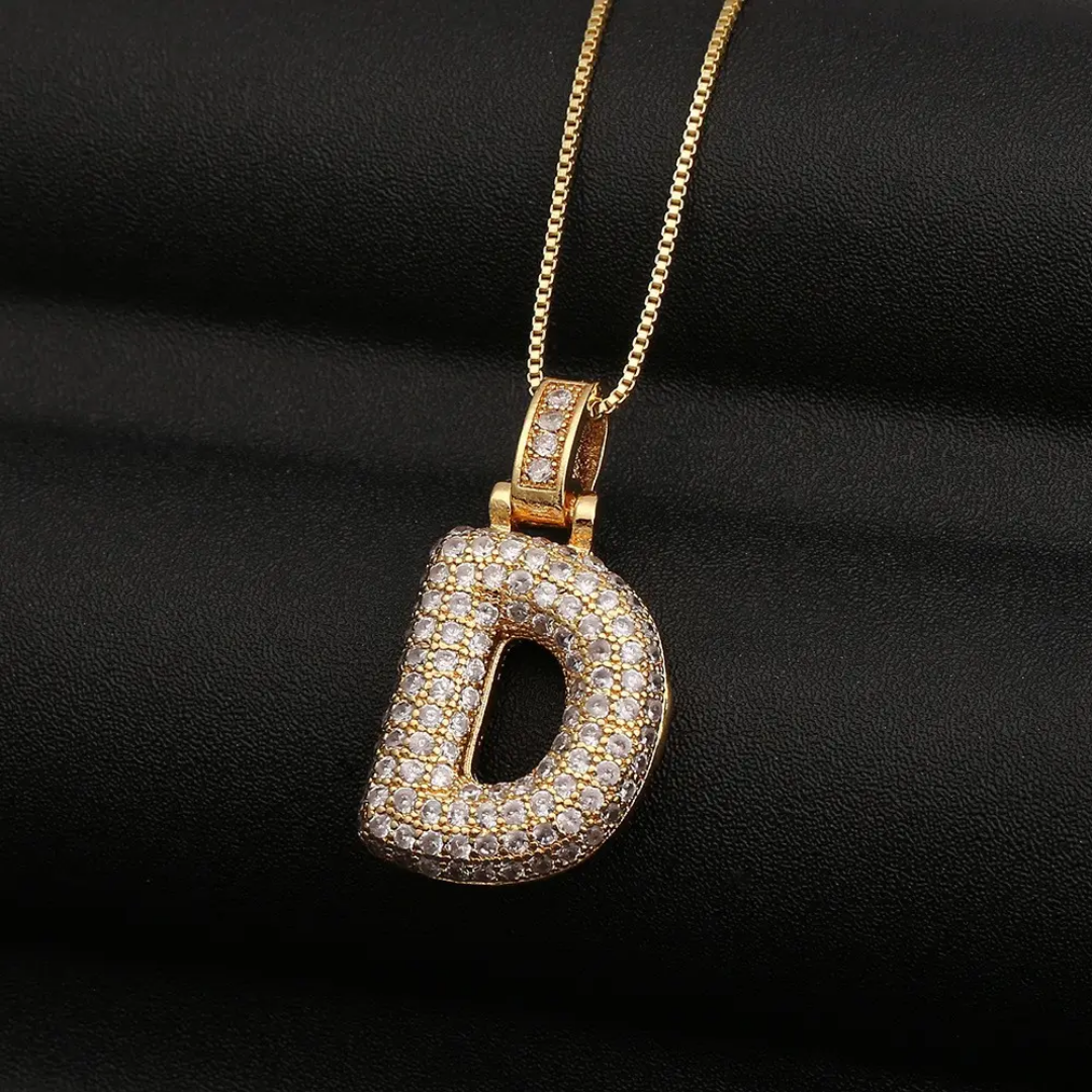 Bubble Letter Necklace – Gold | 18K Gold Plated Stainless Steel | Tarnish-Free