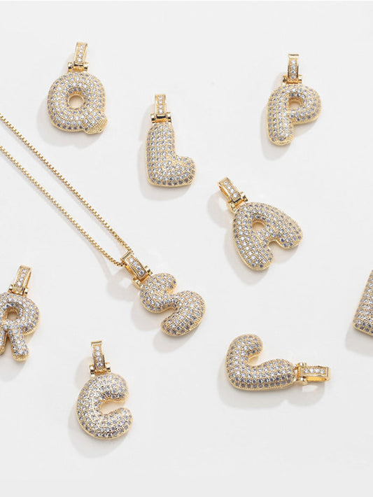 Bubble Letter Necklace – Gold | 18K Gold Plated Stainless Steel | Tarnish-Free