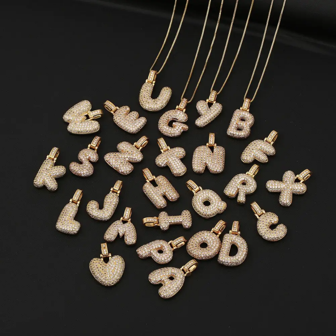 Bubble Letter Necklace – Gold | 18K Gold Plated Stainless Steel | Tarnish-Free