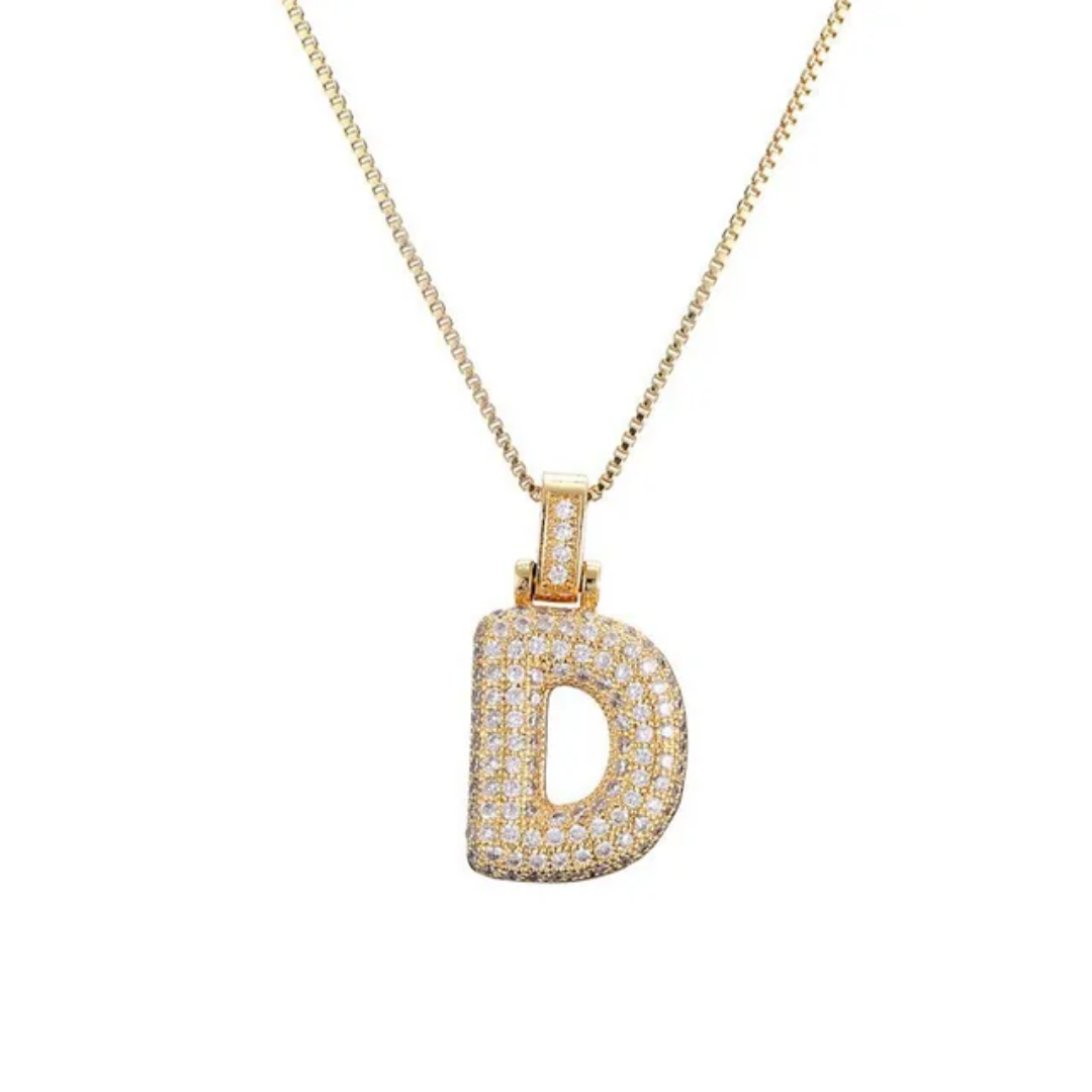 Bubble Letter Necklace – Gold | 18K Gold Plated Stainless Steel | Tarnish-Free